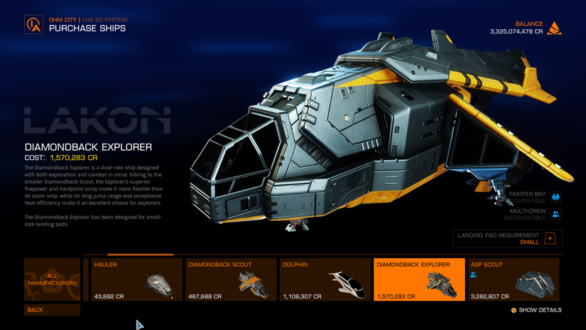 The purchasing screen for the dbx, discounted to 1,570,283