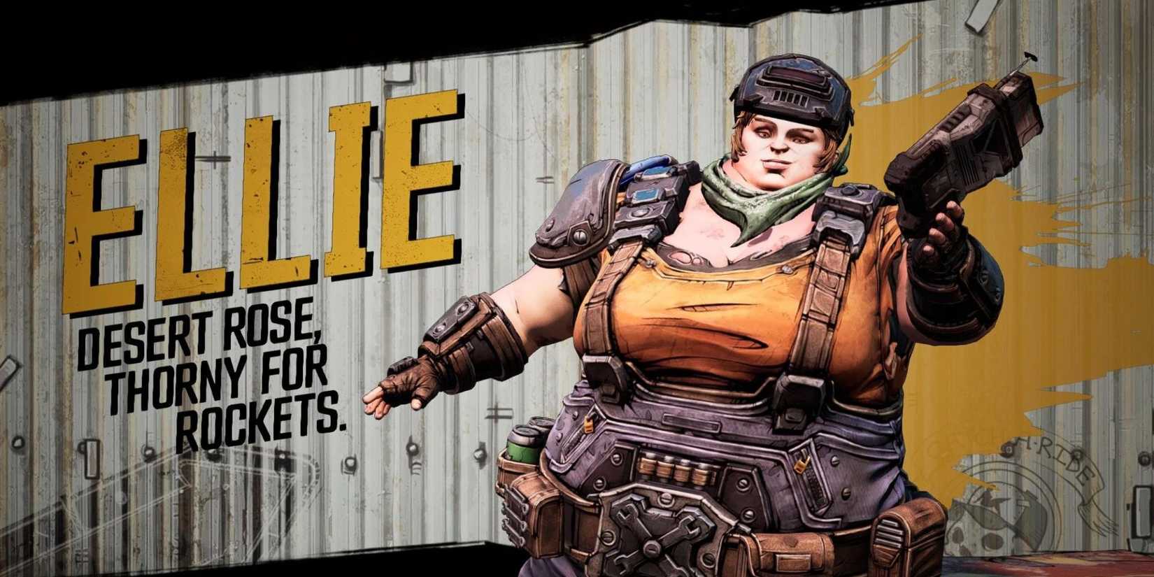 The intro screen for Ellie in Borderlands 3