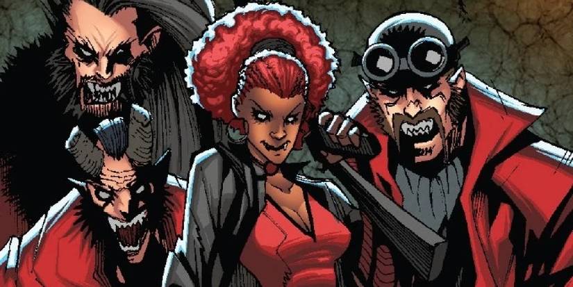 Elsa Bladestone and her henchman in the comics