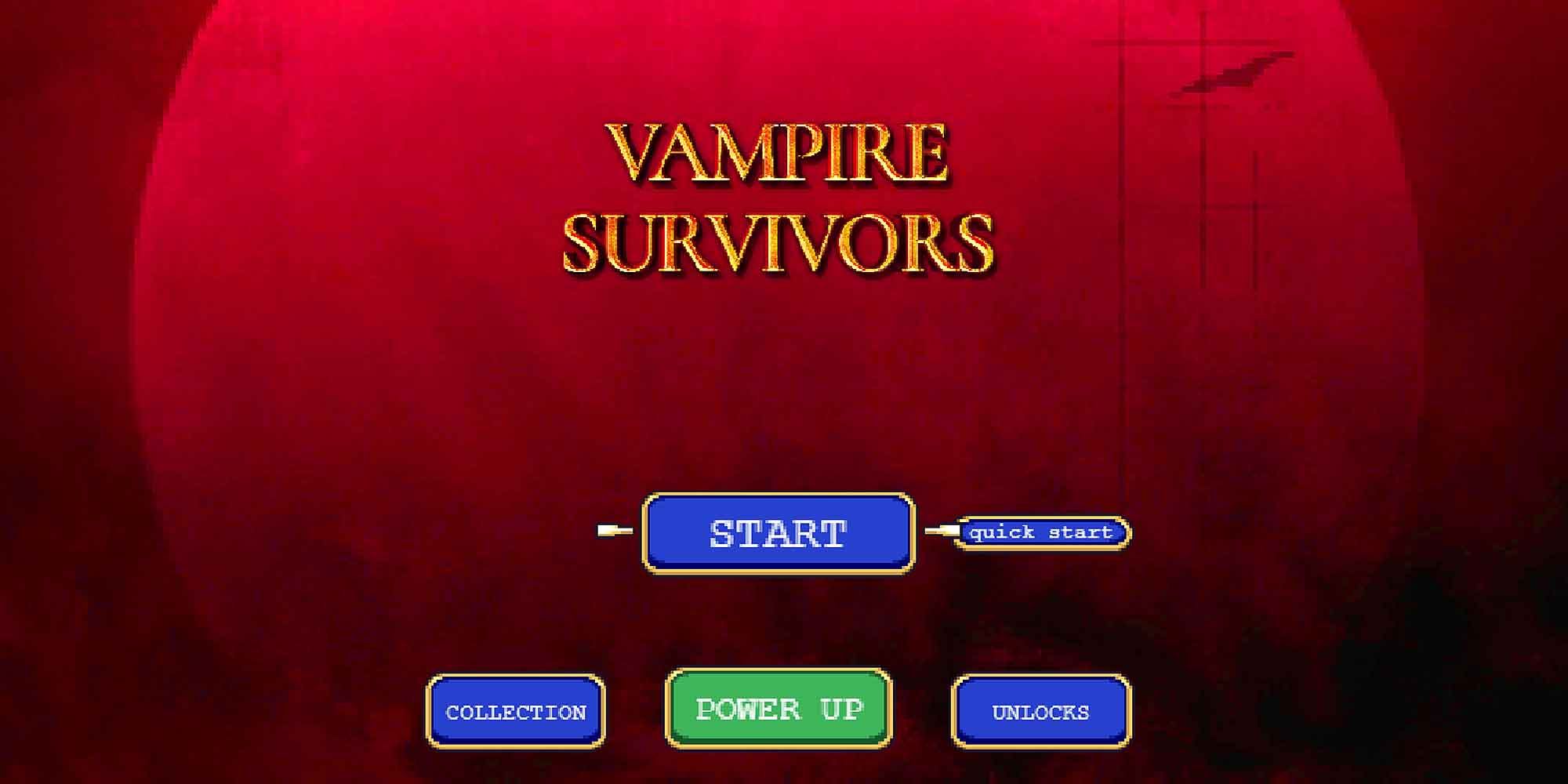 Endless Mode Title Screen in Vampire Survivors