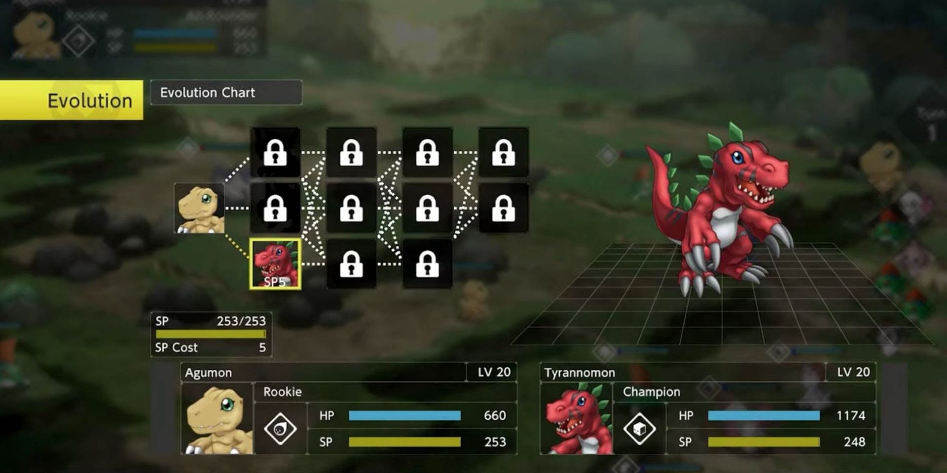 Evolution Chart in Digimon: Survive