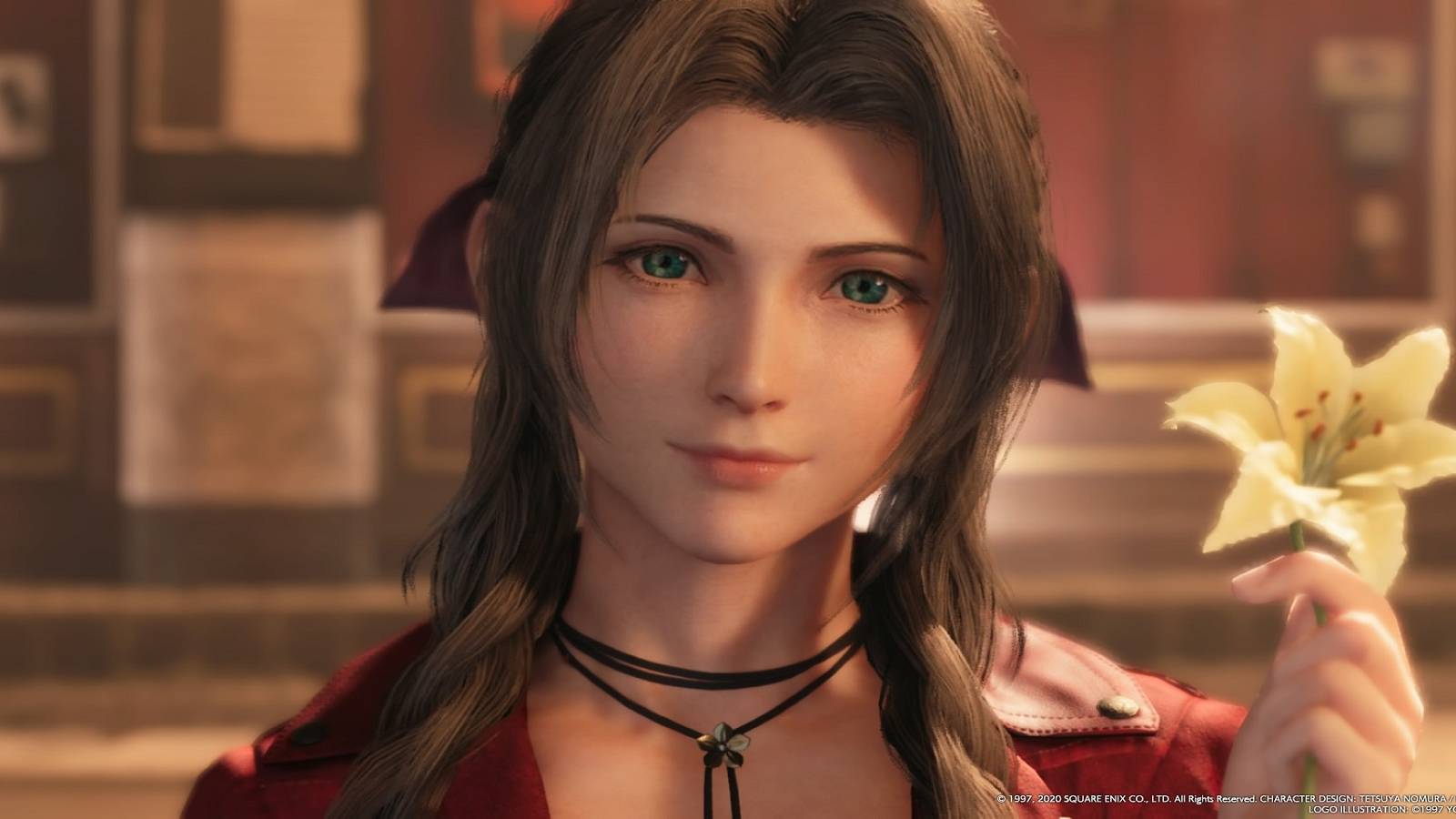 FF7R Aerith holding a flower