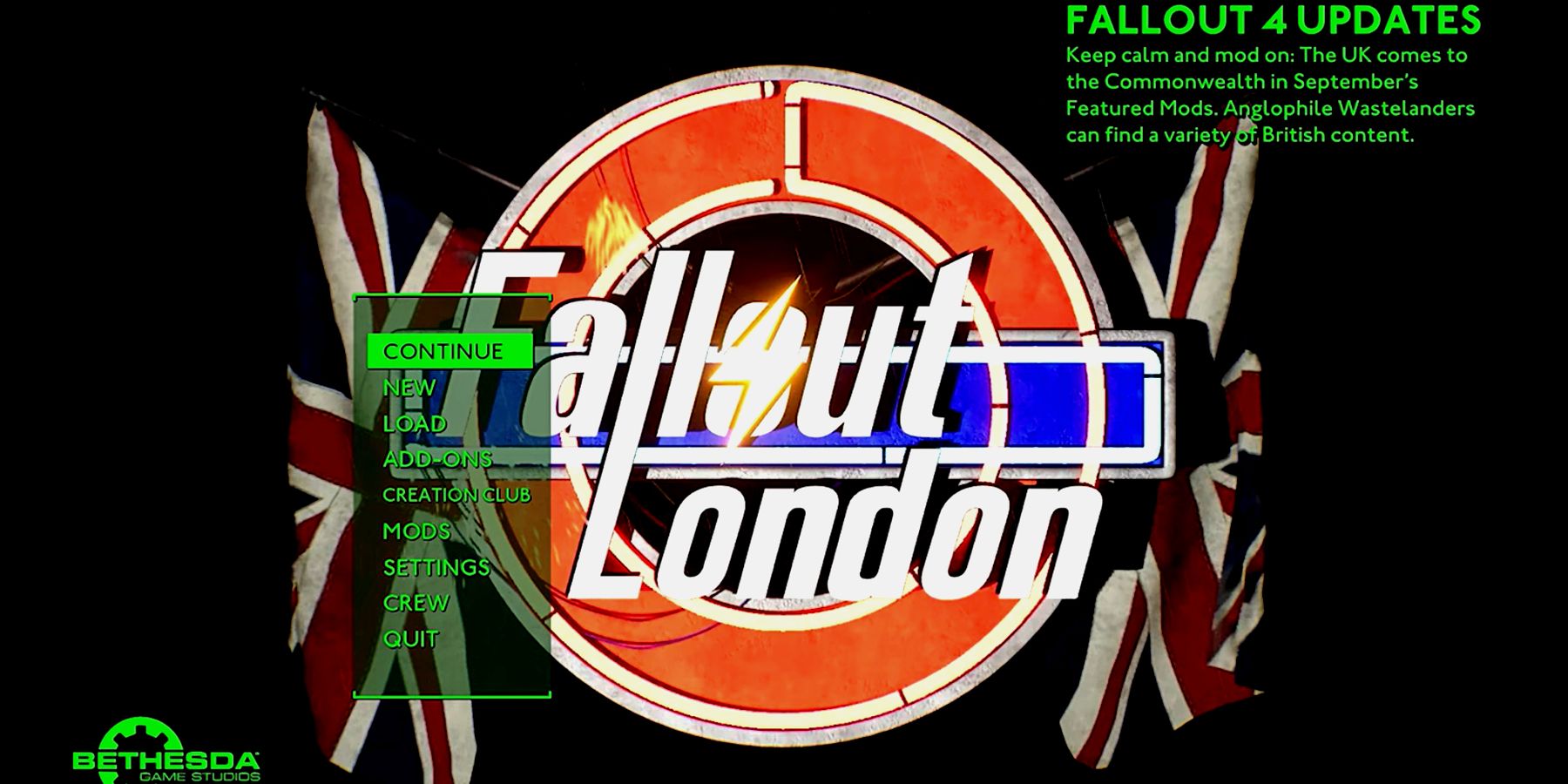 Fallout London fallout 4 start screen update