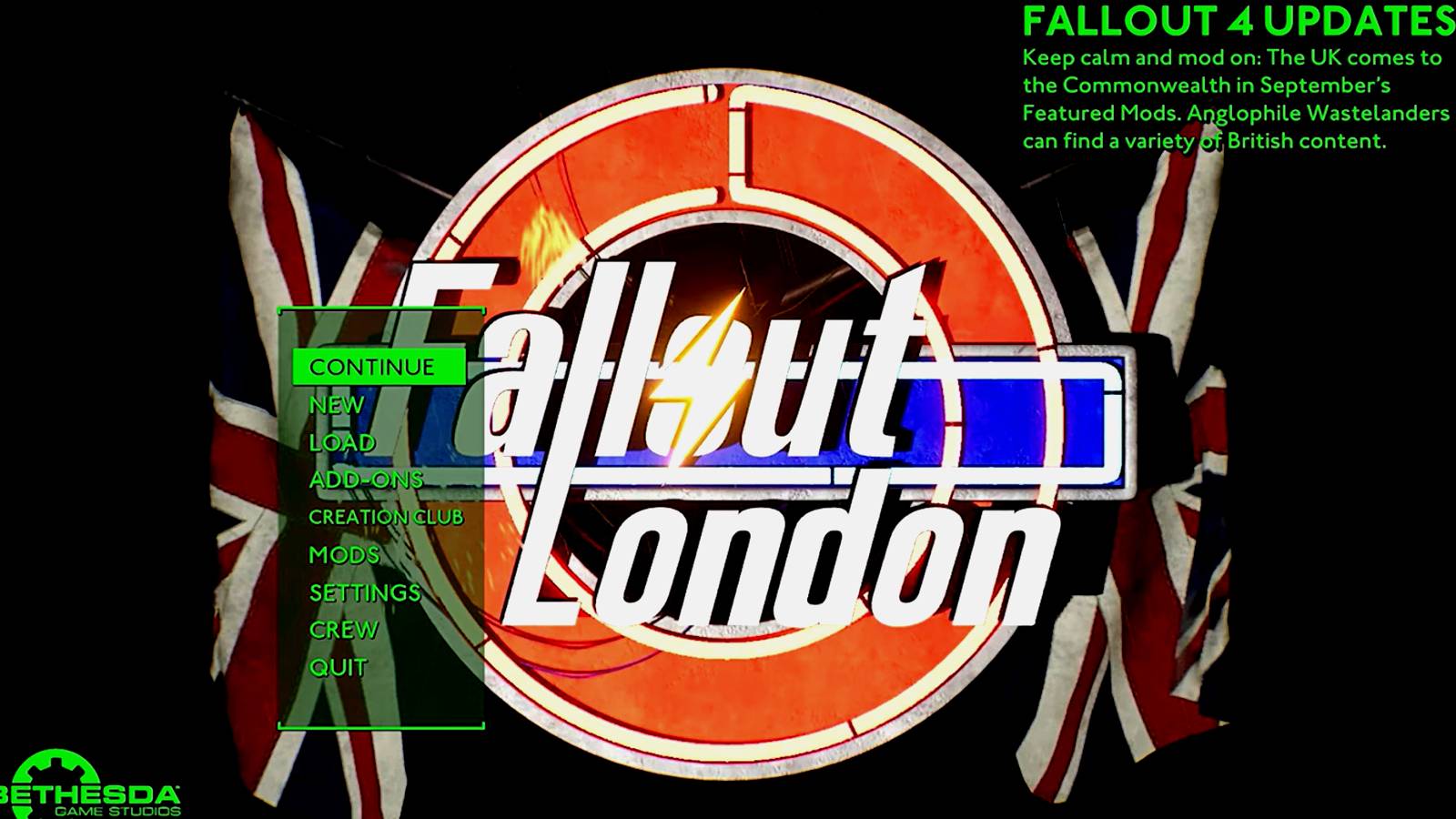 Fallout London fallout 4 start screen update