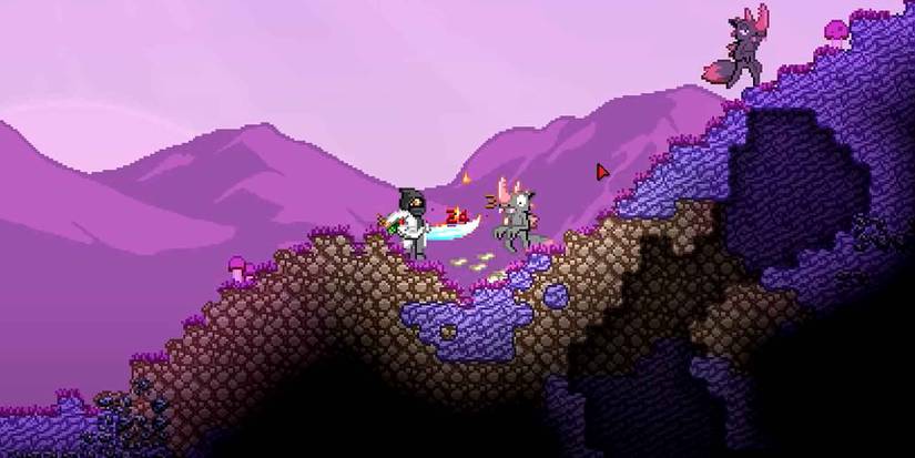 Using a melee weapon in Starbound