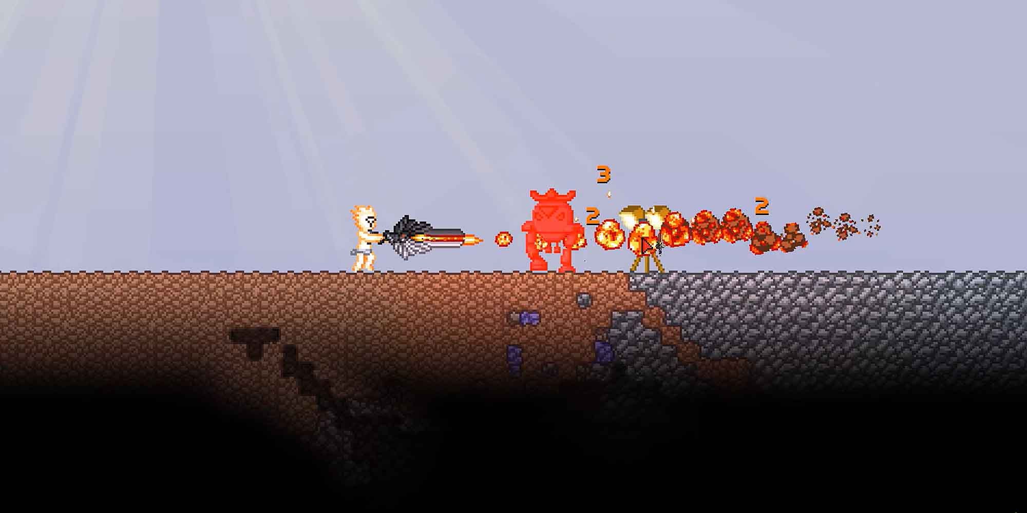 The flamethrower attack of Firestorm's Fury in Starbound