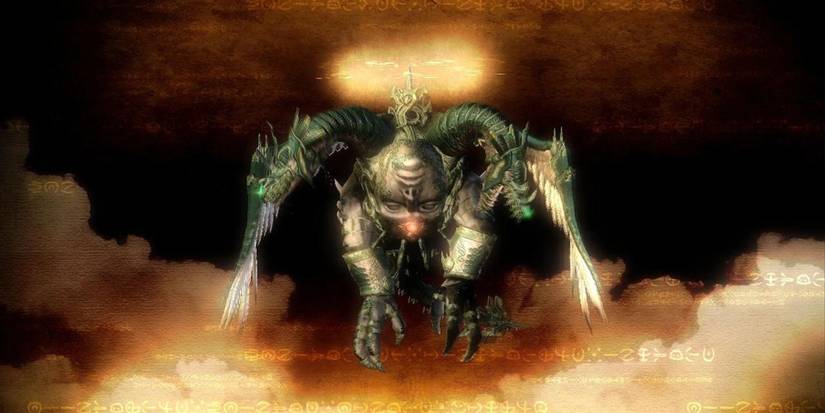 Fortitudo In the sky on a black cloudy background in Bayonetta