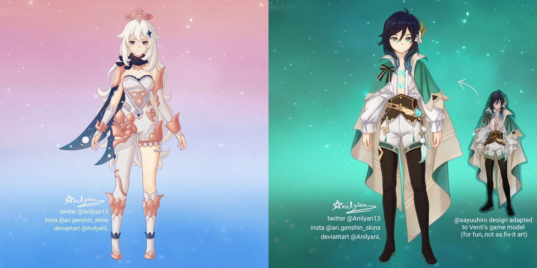 Genshin Impact Fan Creates Adult Versions of Venti and Paimon