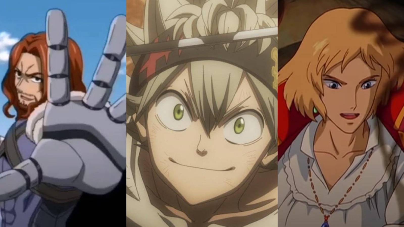 Gildarts in Fairy Tail, Asta in Black Clover, Howl in Howl's Moving Castle