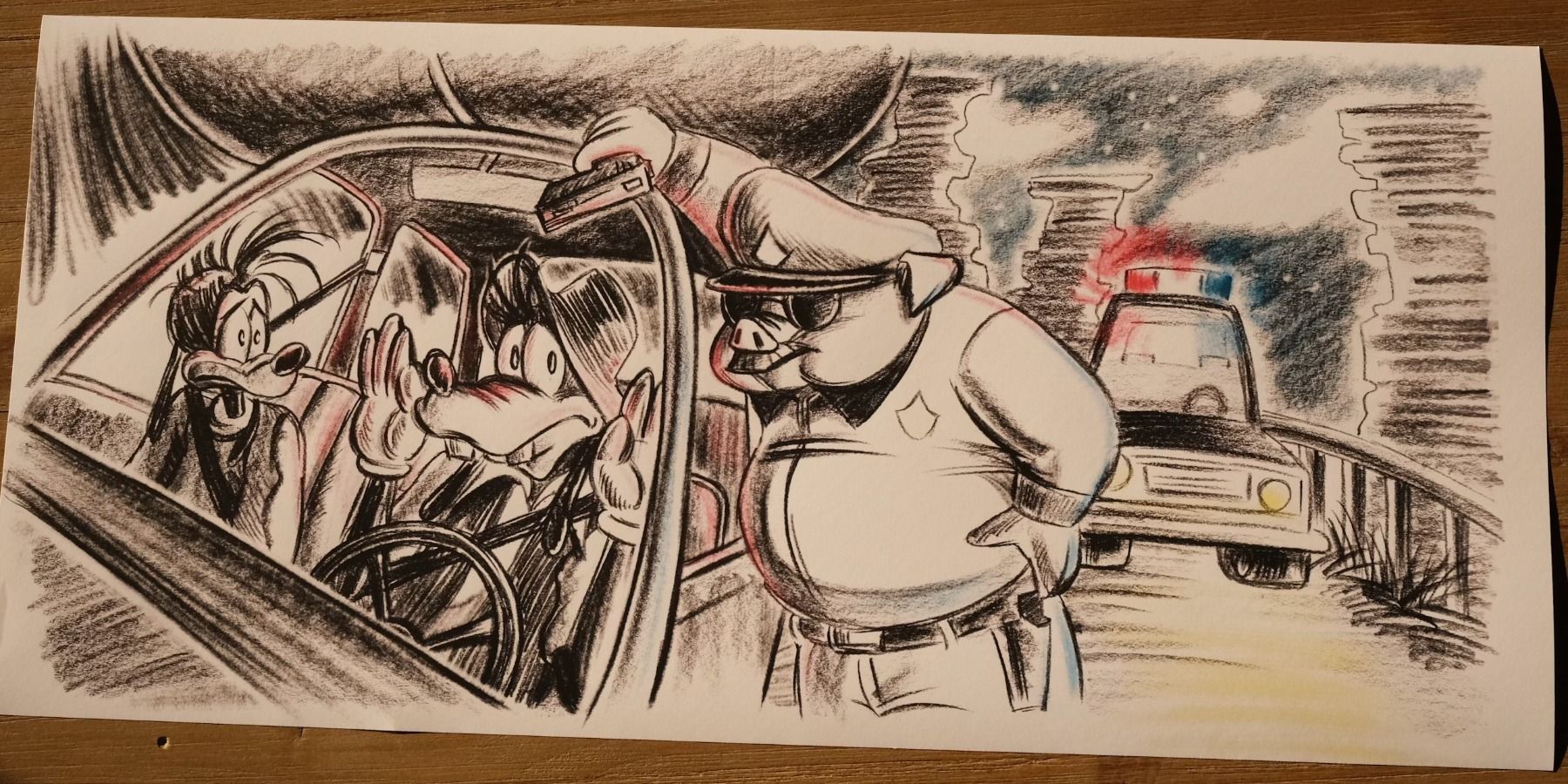 Goofy and Max get pulled over by police drawing Atlanta season 4 mockumentary
