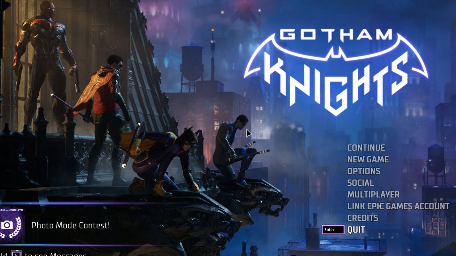 Gotham Knights Pause Menu