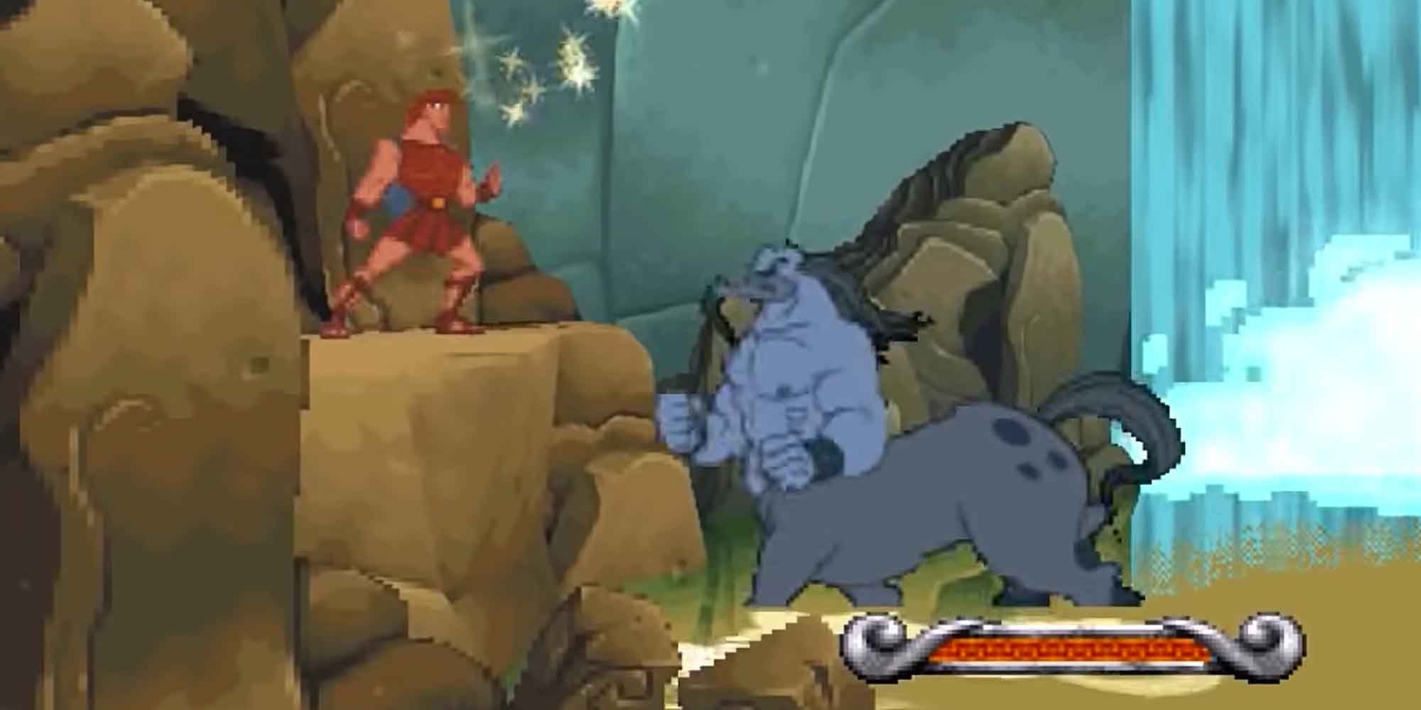 Fighting the Centaur in the Hercules Disney Game