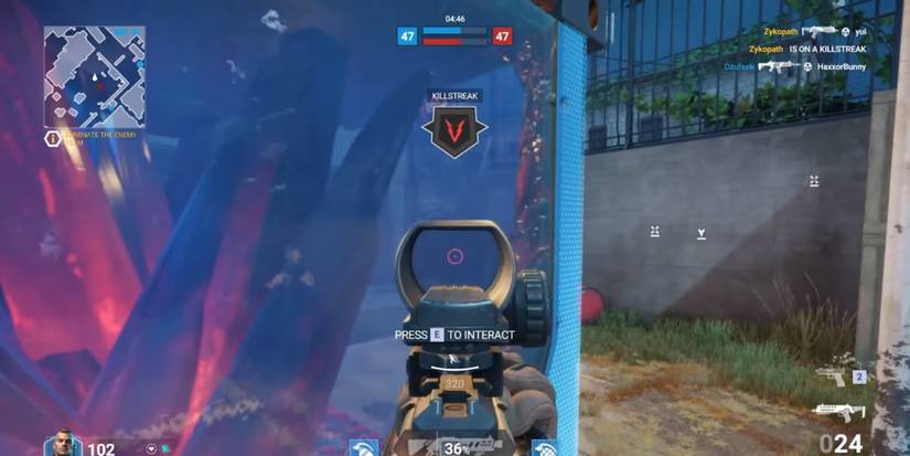 Hiding behind a crate in Shatterline