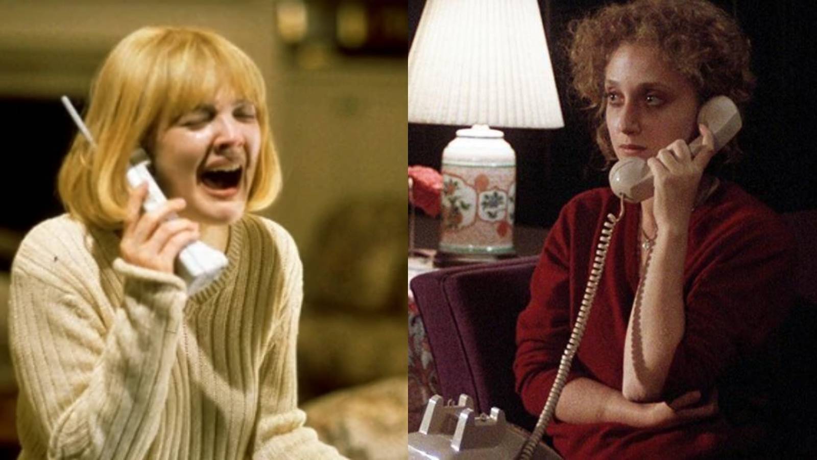 Split image of Casey in Scream and Jill in When A Stranger Calls