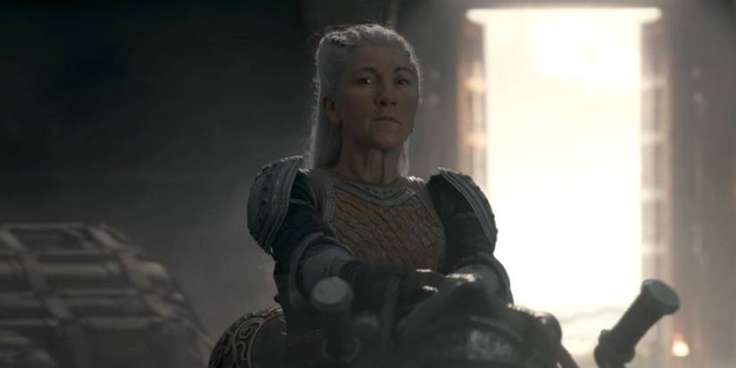 Rhaenys escapes on Meleys in House of the Dragon.