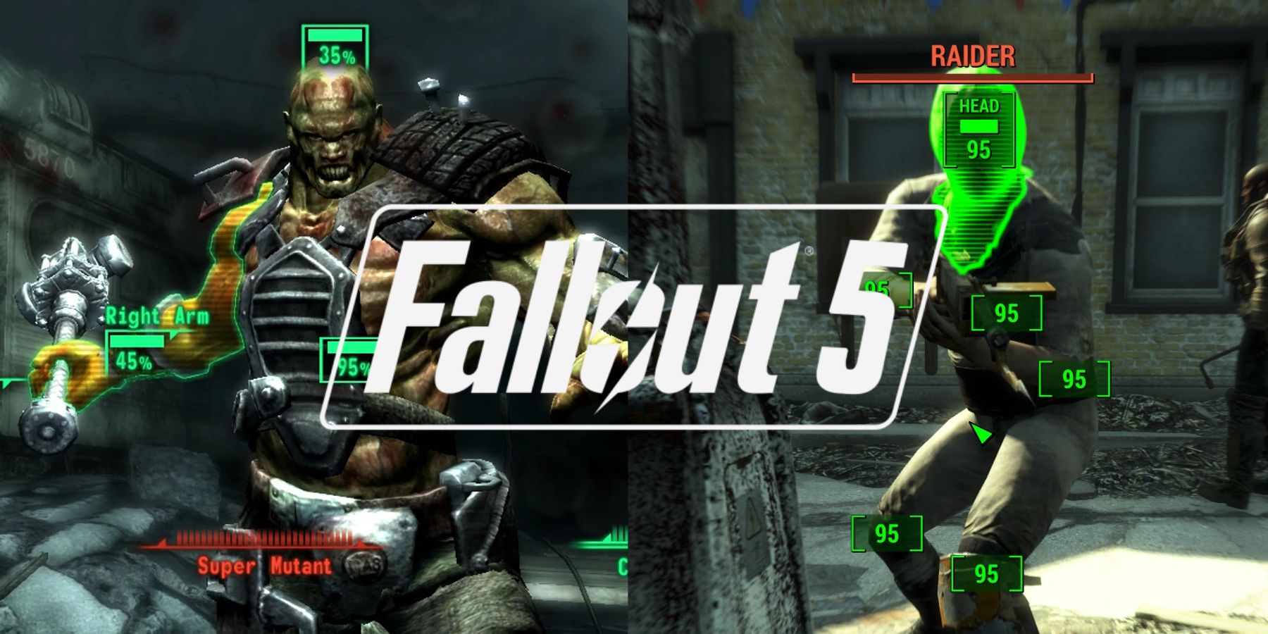 Fallout 3 4 VATS mechanic super mutant raider VATS mode