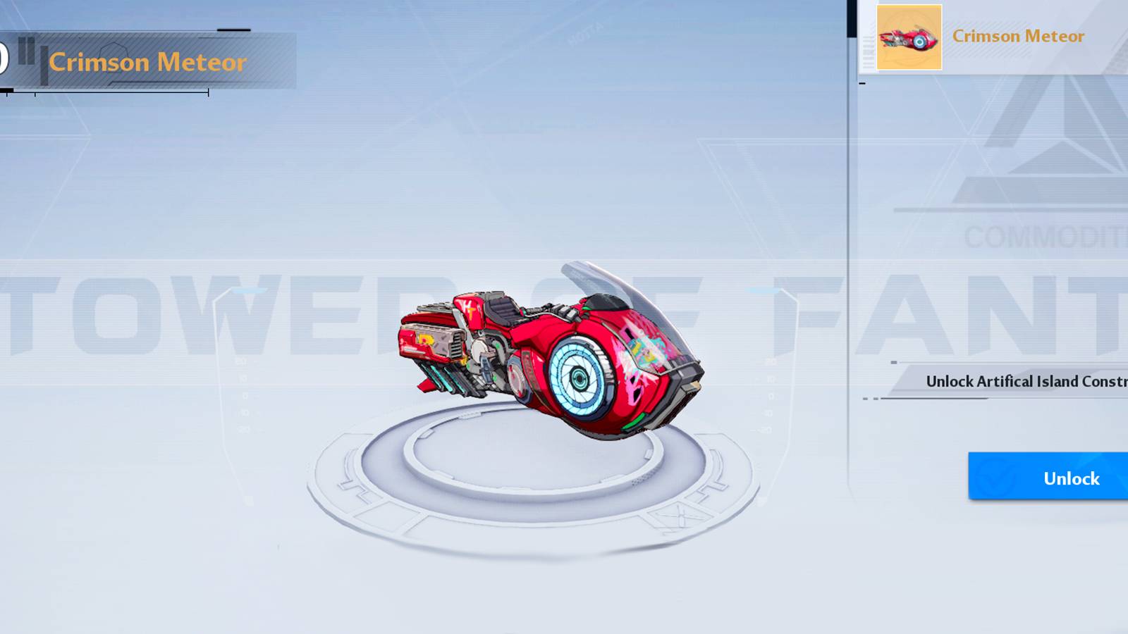 How To Unlock Crimson meteor vehicle in tower of fantasy