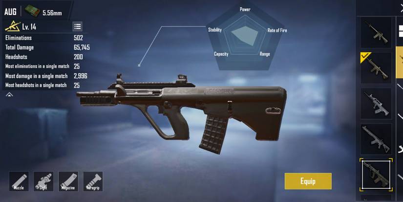 aug a3 in pubg mobile