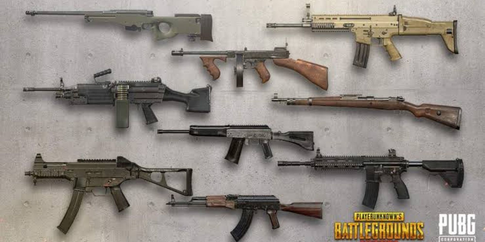 image of different gun classes in pubg mobile
