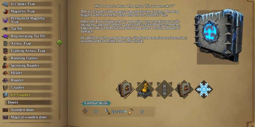 Almanac entry for the Ice Crusher in Dungeons 3