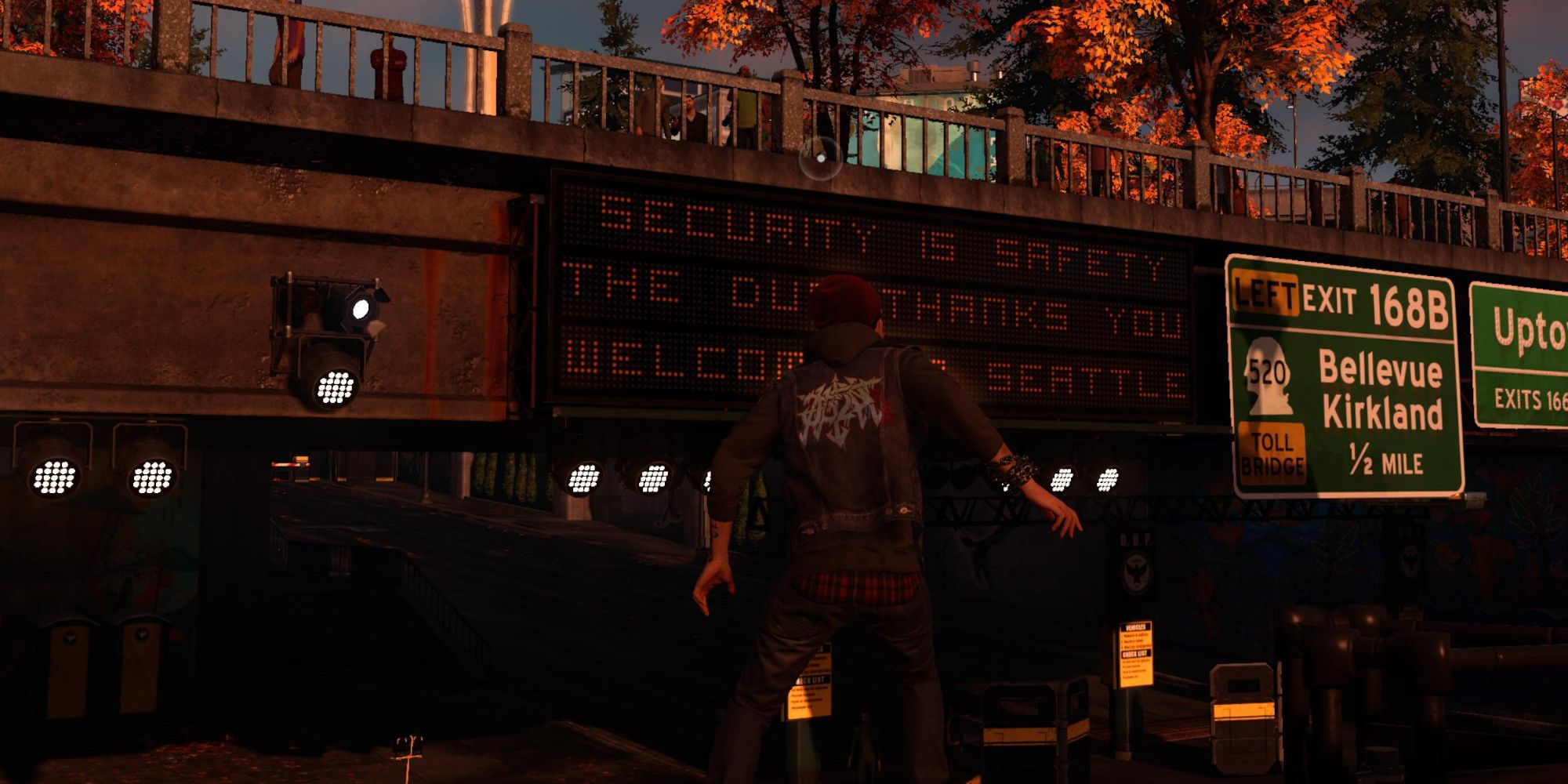 Infamous Second Son Delsin outside a security checkpoint