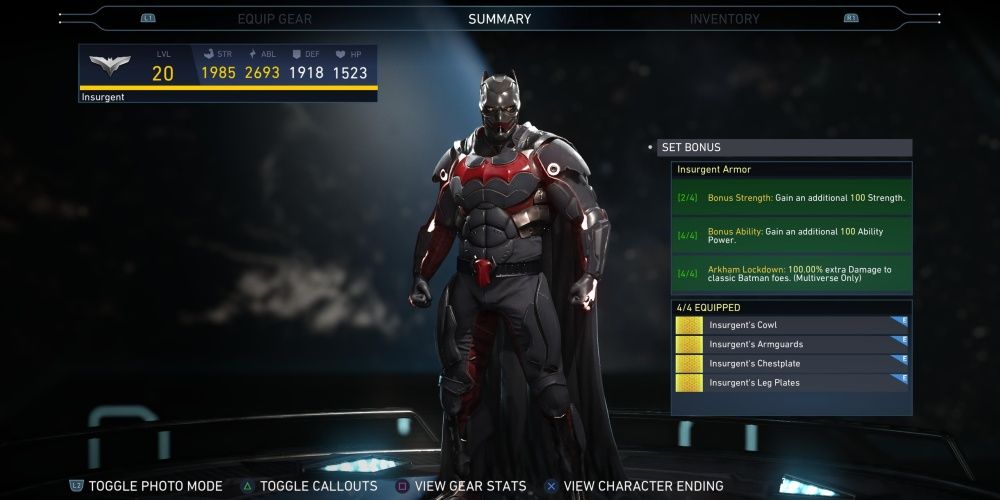 Insurgent Armor for batman in injustice 2