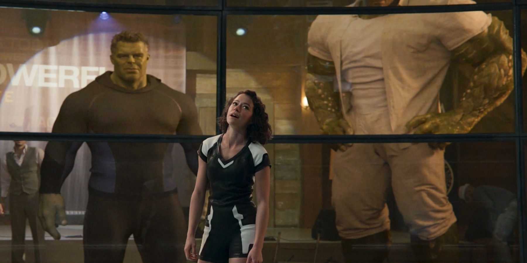 Tatiana Maslany as Jennifer Walters in K.E.V.I.N. office She-Hulk finale