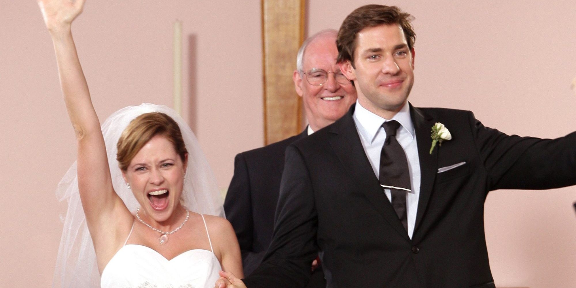 Jim and Pam get married in The Office