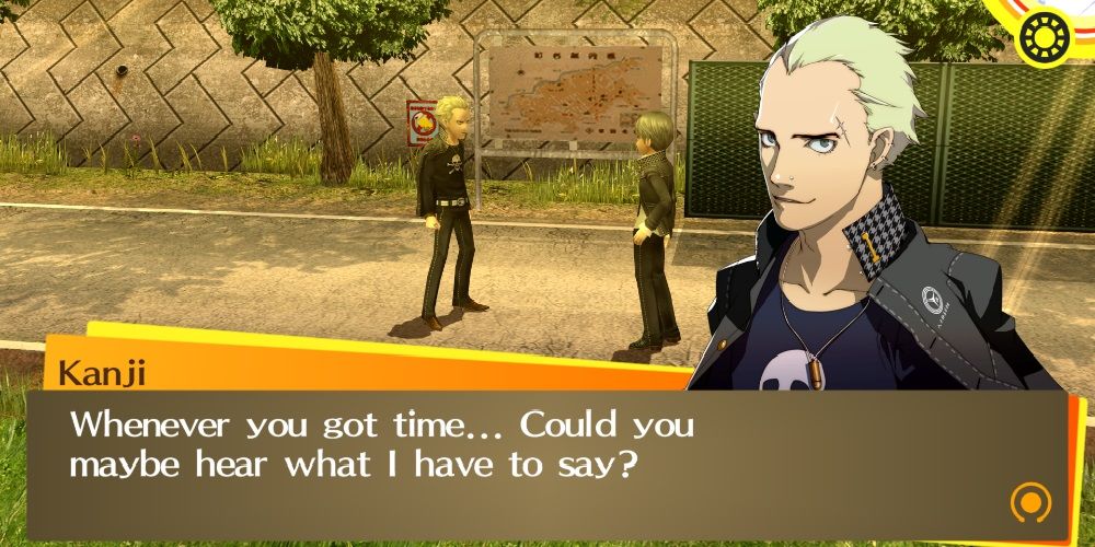 Kanji Tatsumi having a conversation in Persona 4