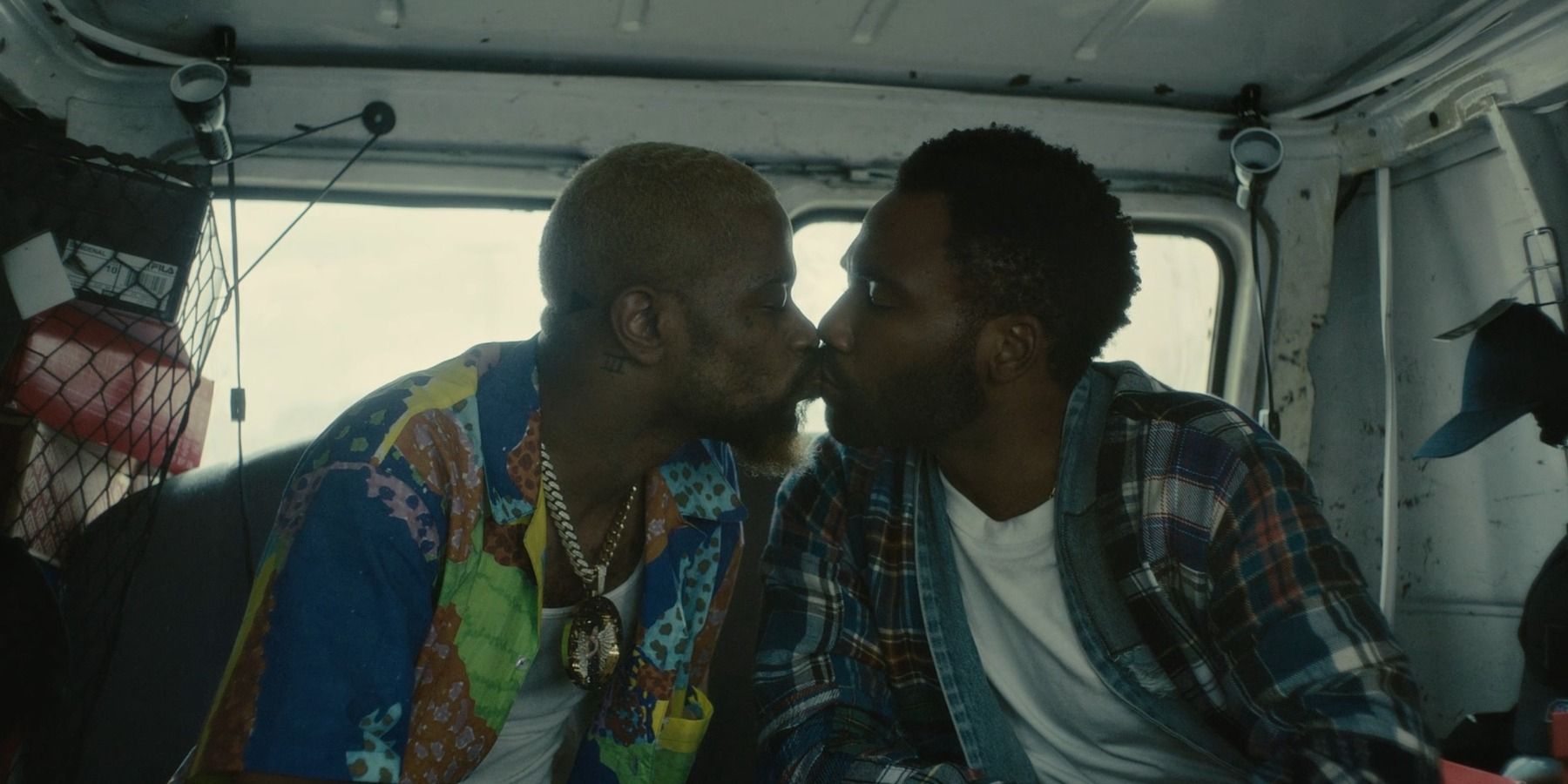Lakeith Stanfield and Donald Glover kiss in Atlanta season 4 