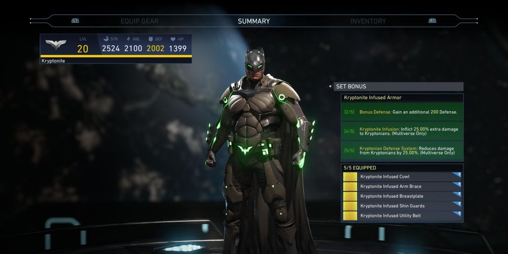 Kryptonite Infused Armor for batman in injustice 2