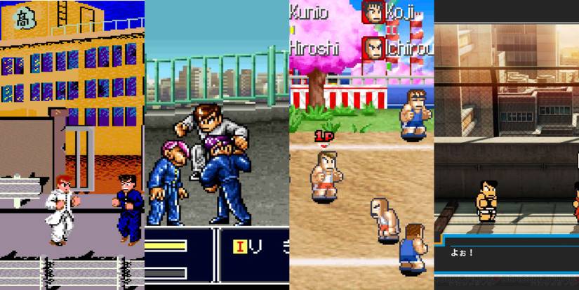 Left - Renegade Arcade, Left Center - River City Girls Zero, Right Center - Super Dodgeball Brawlers, Right - River City: Tokyo Rumble