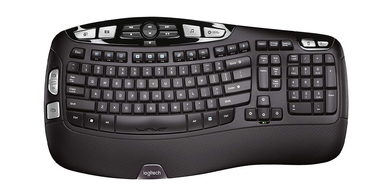 Эргономичная клавиатура Logitech K350 Wireless Wave с унифицирующей беспроводной технологией