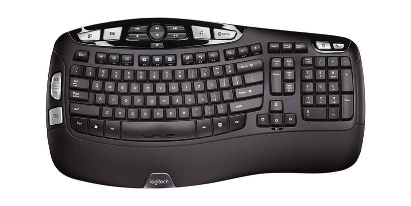 Logitech K350 Wireless Wave Ergonomic Keyboard with Unifying Wireless Technology