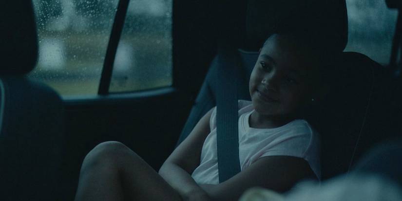 Austin Elle Fisher as Lottie smiling in car backseat Atlanta season 4