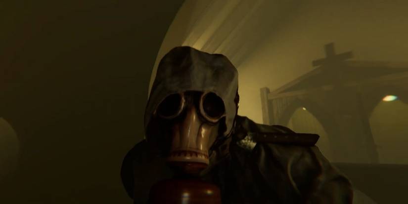 Screenshot of Hans attacking and killing the player from the game MADiSON