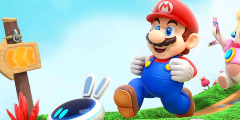 Mario + Rabbids Kingdom Battle Mario walking along path with crew