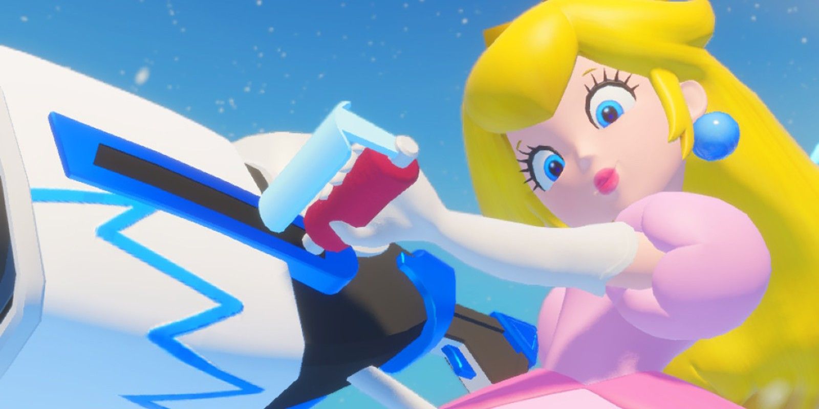 Mario + Rabbids Kingdom Battle Peach with blaster up close