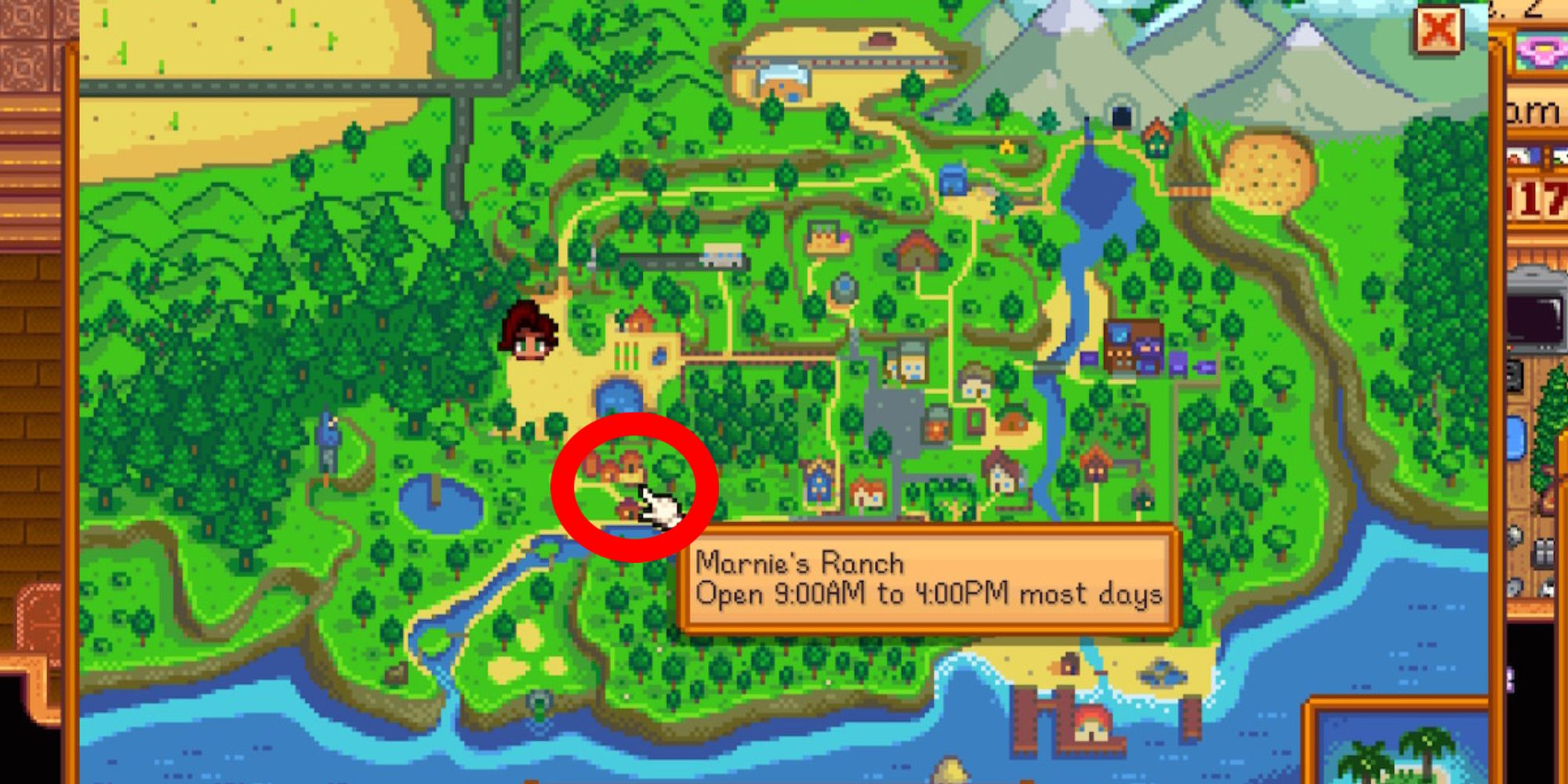 Marnie's Ranch Location Stardew Valley