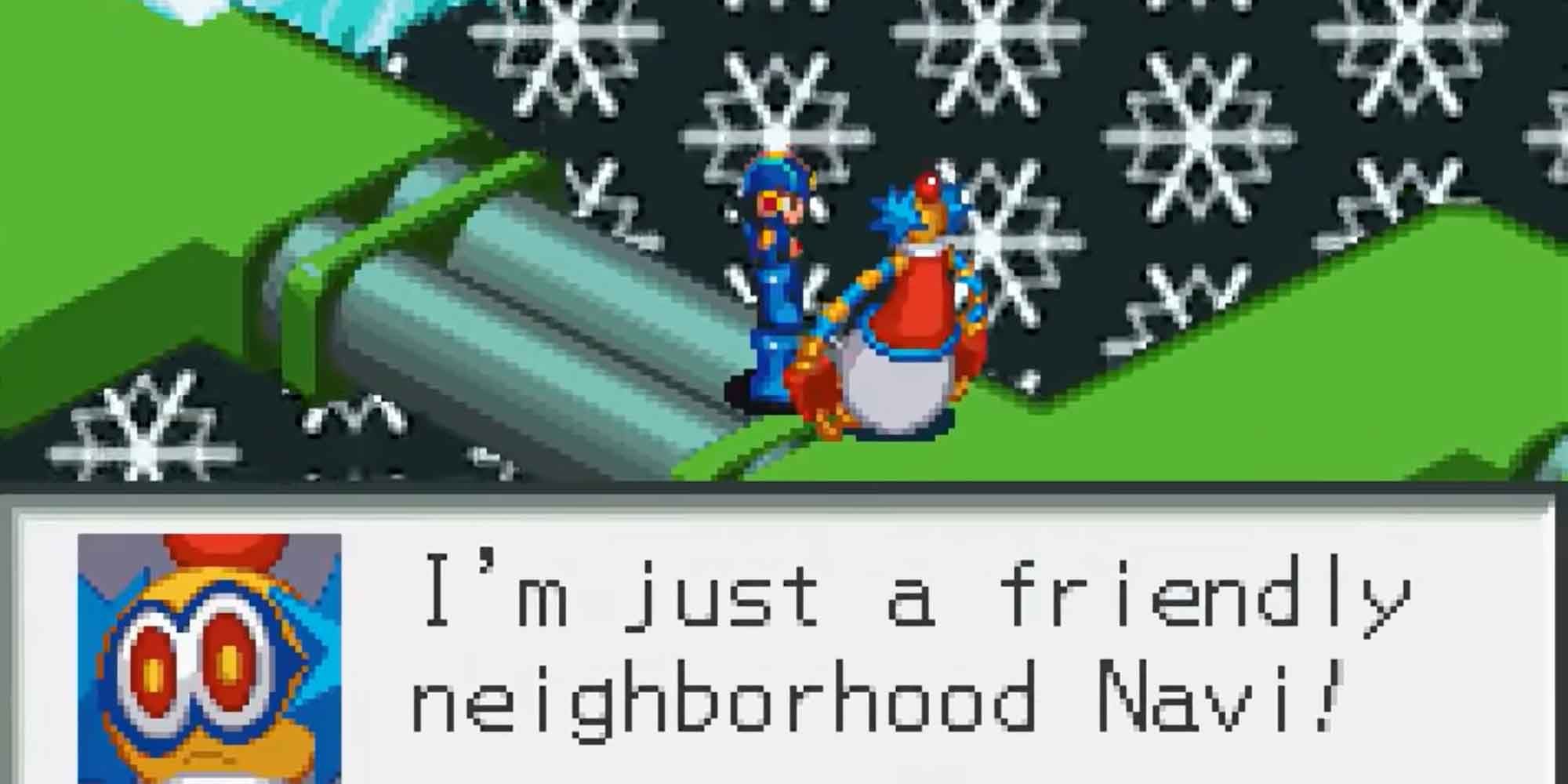 Encountering a Navi in the network in Mega Man Battle Network