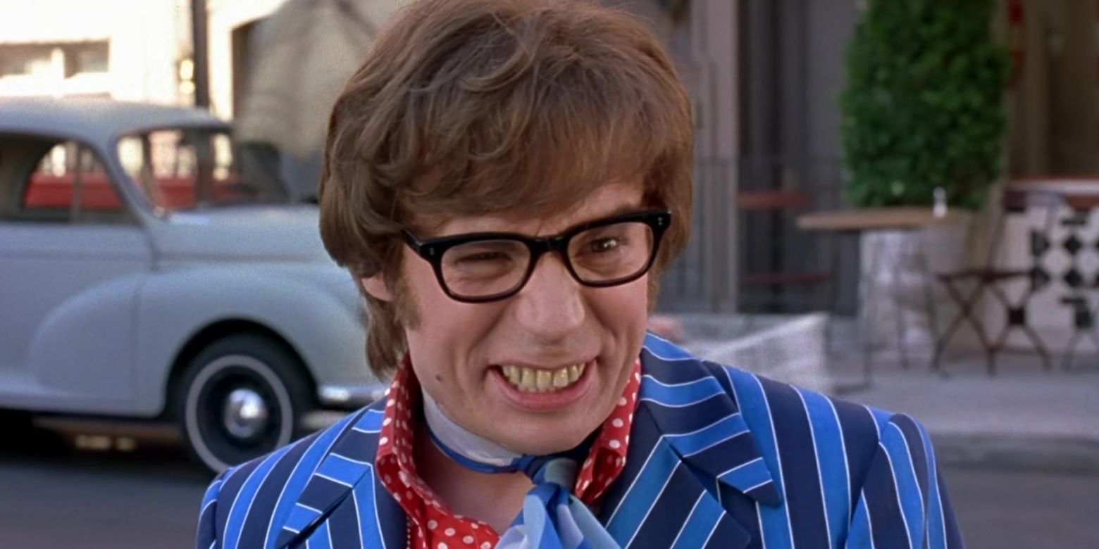 Mike Myers grinning in Austin Powers International Man of Mystery