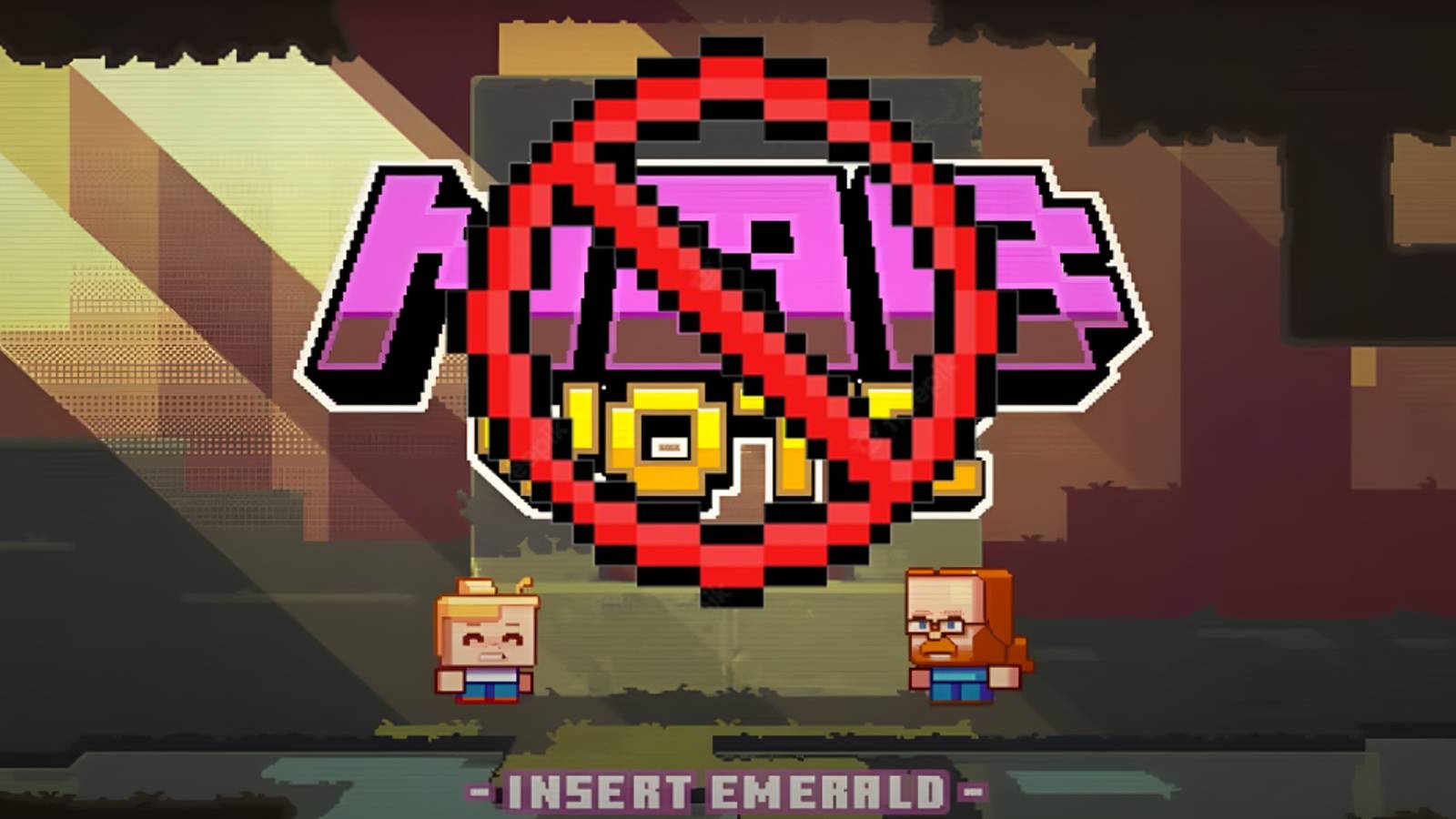 Minecraft's Mob Vote with a forbidden sign overlaid