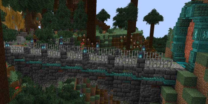 Minecraft Deep Slate Railing Minecraft Deepslate Builds
