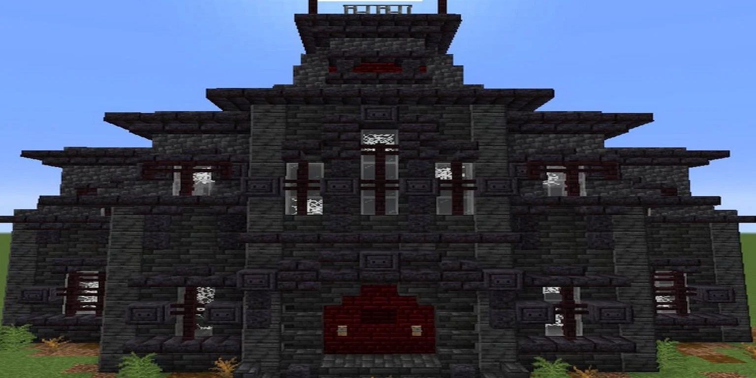 Fortress constructed from deepslate in Minecraft