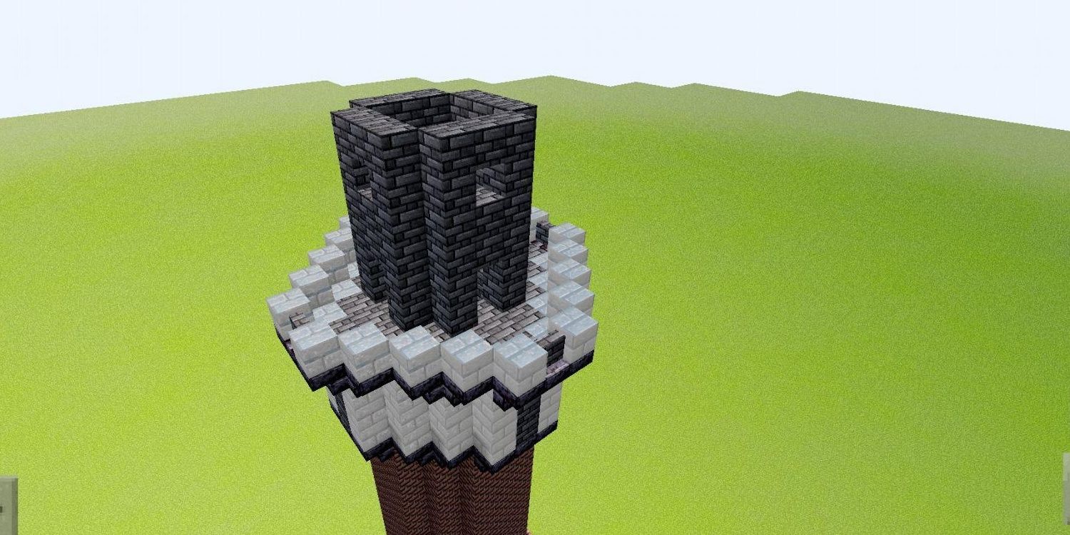 Lighthouse constructed with deepslate in Minecraft