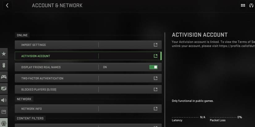 Modern Warfare 2 - PC Settings Menu Showing The Lack Of Crossplay Option