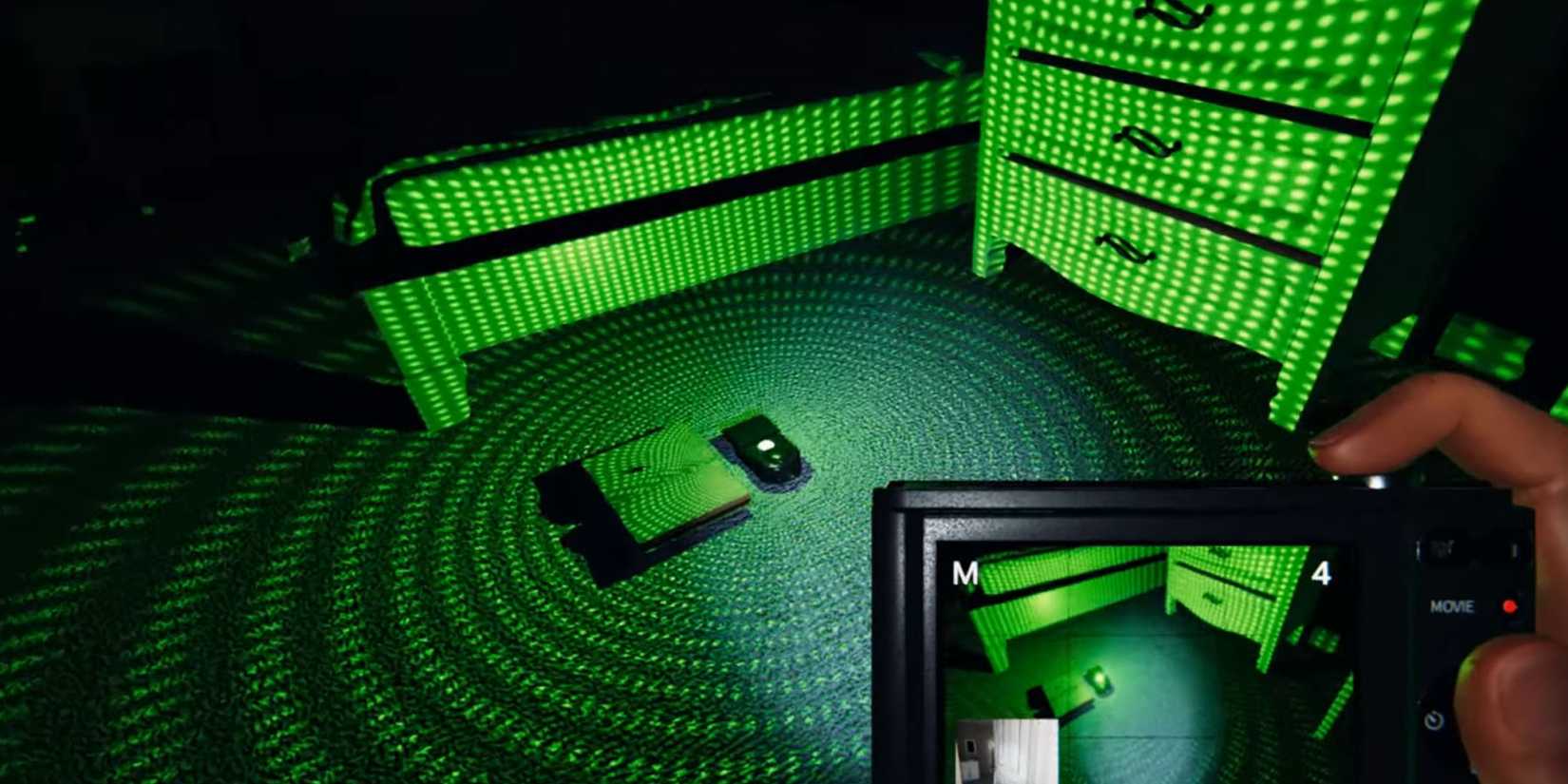 Motion Sensor close to the Ghost Writing Book and DOTS Projector