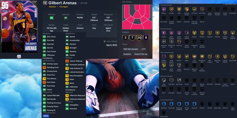NBA 2K23 Gilbert Arenas Free Agent Card