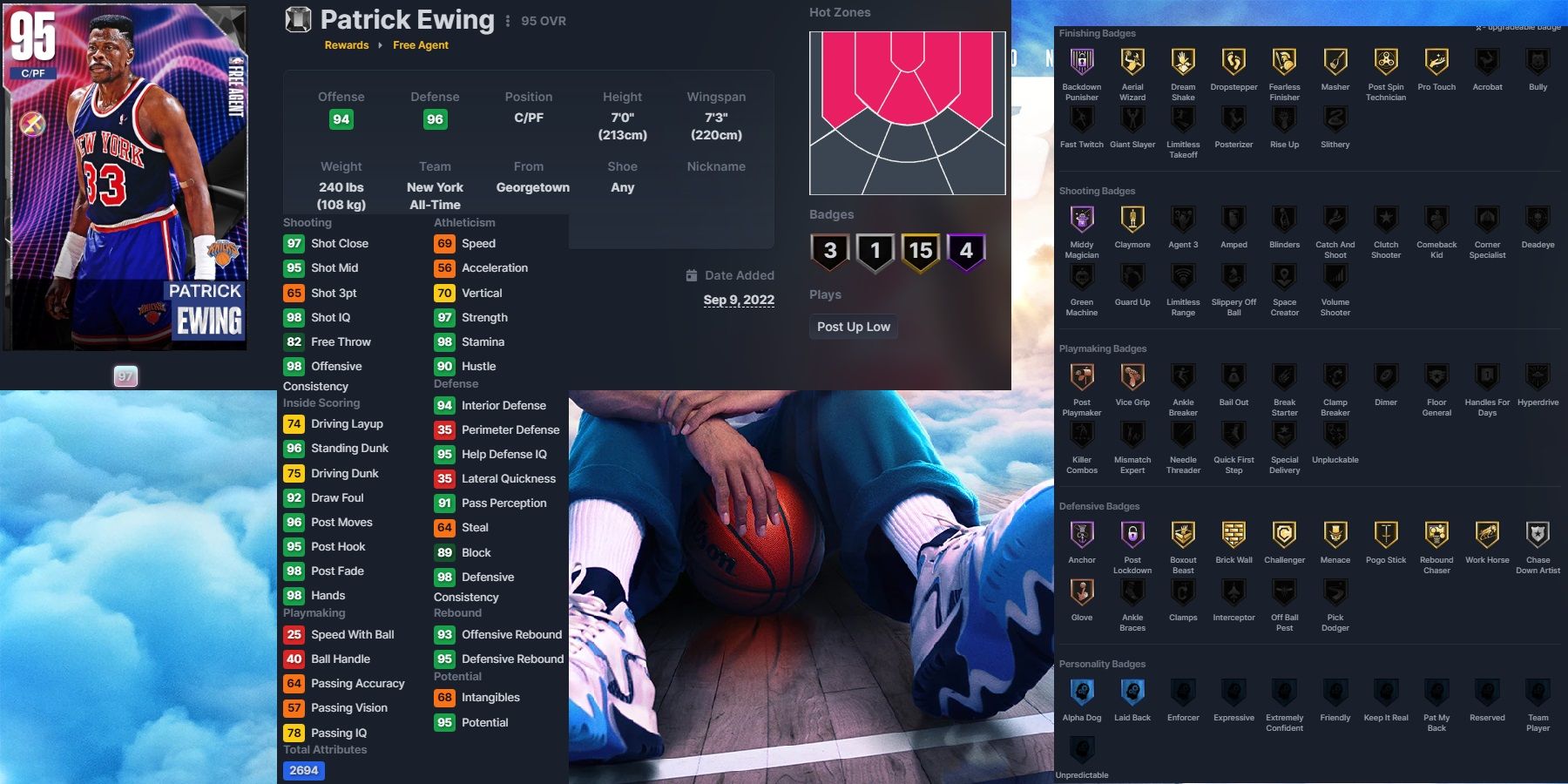 NBA 2K23 Patrick Ewing Free Agent Card