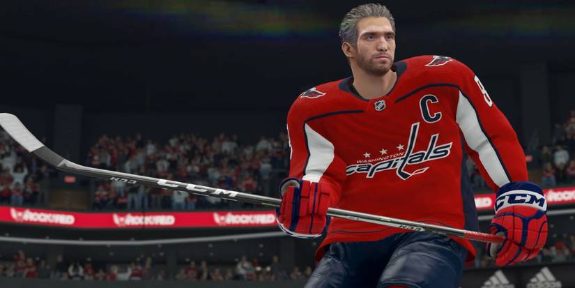 Alexander Ovechkin holding stick ingame